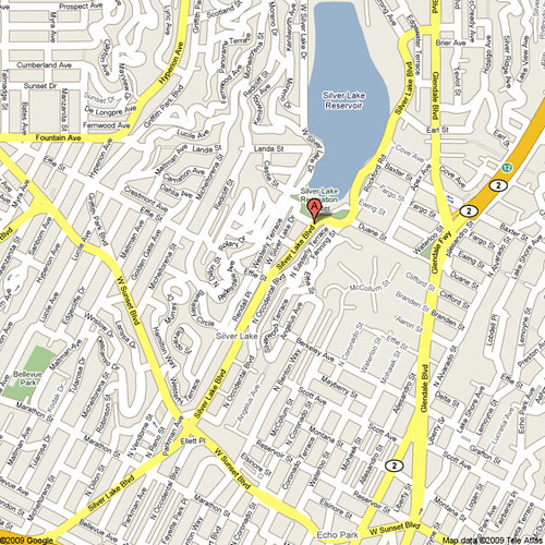 Silver Lake Blvd. Map from Sunset to Glendale