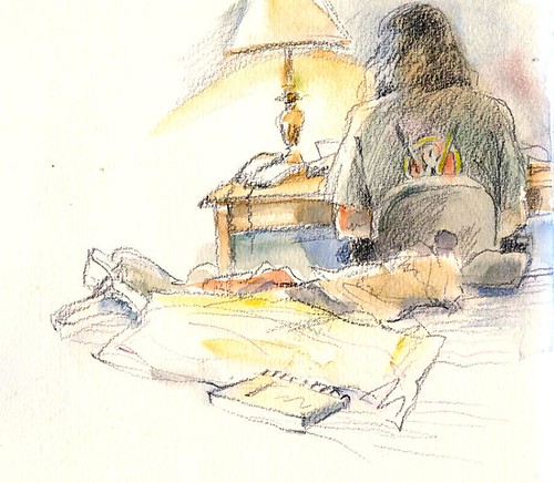 J. at the Laptop--more Nevada sketches