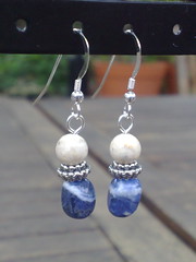 Sodalite and riverstone earrings