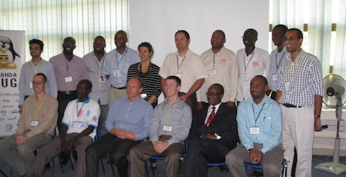 Tim Berners-Lee and Stéphane Boyera with the Uganda Linux Users Group