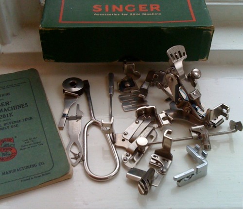 Accessories for a Singer sewing machine No. 201K