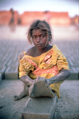 Bonded (Slave) Child Laborer at a Brick Kiln