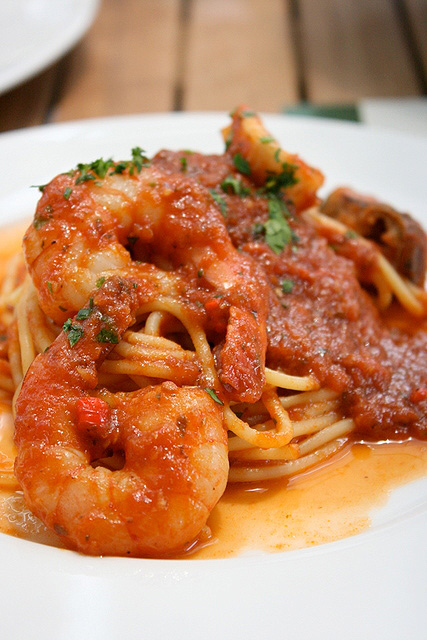 Pasta Arrabiata di Mare (S$14.80): spaghetti in spicy seafood tomato sauce