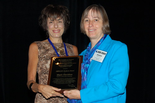 Marie receiving the 2009 Snedecor Award