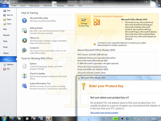 Microsoft Office 2010 build 4417 Screenshots