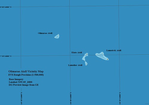 Olimarao Atoll - Vicinity Map from EVS Rough Precision (1-500,000)