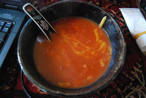 Tomato soup with cheddar