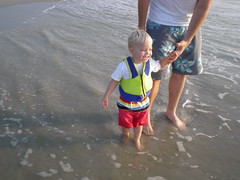 Playing in the water at Fernandina Beach