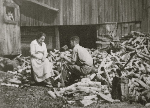 Dean and Helen in the wood pile
