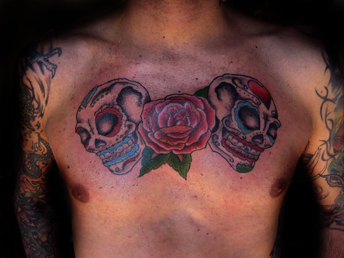 skull and rose tattoo. skull and rose tattoo