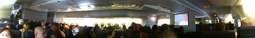 Panoramic image of our airplane to Tokyo (taken with the iPhone app Pano)