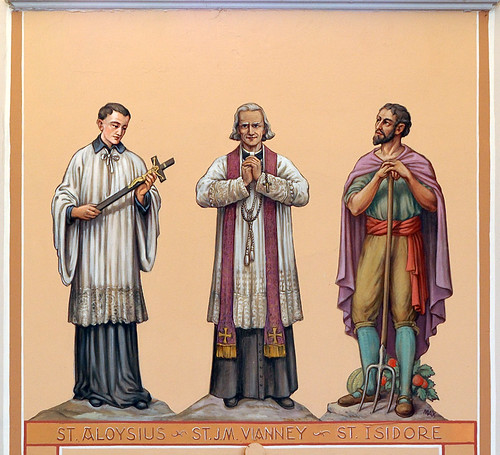 Saint Francis of Assisi Roman Catholic Church, in Aviston, Illinois, USA - painting of Saints