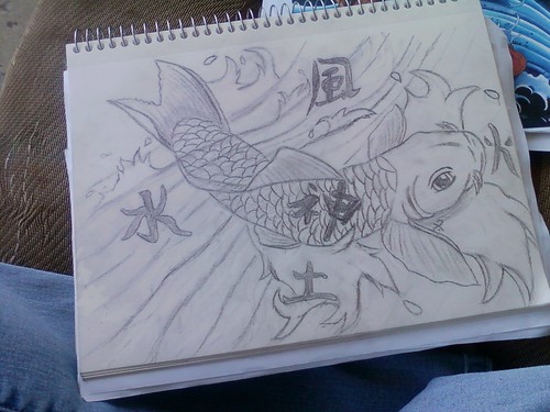 koi fish sketch Tattoos Gallery