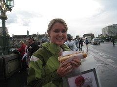 Hannah and her hotdog
