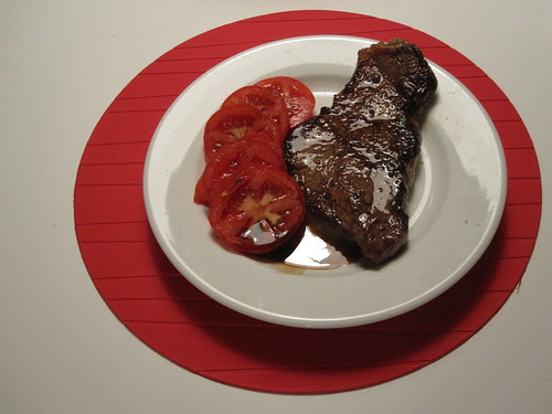 Steak and tomatoes - from groceries
