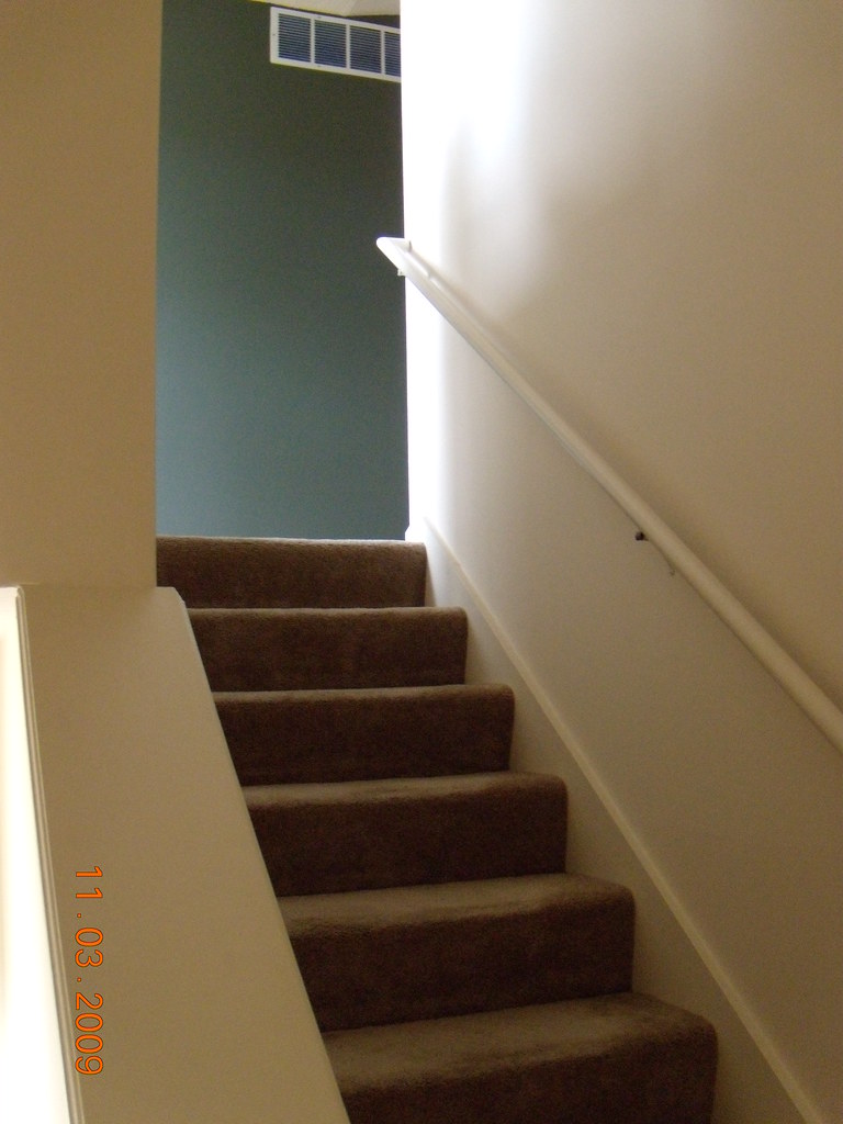Looking up the stairs (my new painted wall!!!)