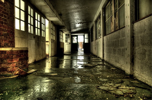 School corridor - Harperbury Hospital ©  dxa5on