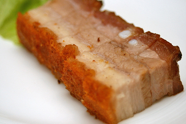 Roasted pork belly with five spice and sea salt