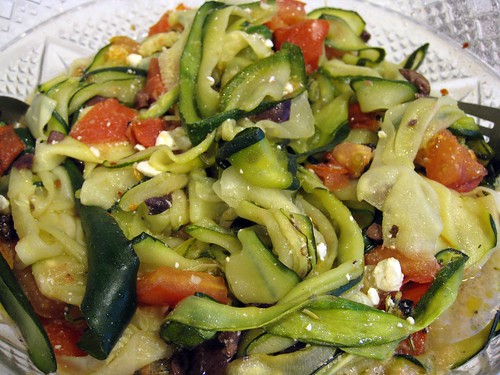 Zucchini 'Pappardelle' with Tomatoes and Feta