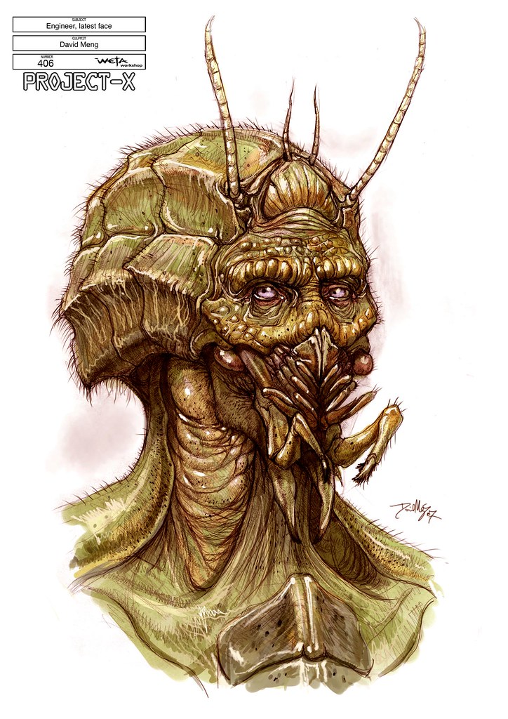 Boceto Sector 9 Alien cabeza