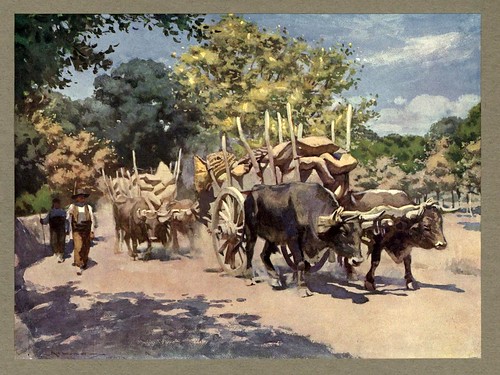 004-Carreta de bueyes en la carretera hacia Madrid-An artista in Spain 1914- Michael Arthur C.