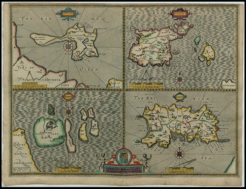 Channel Islands - Guernsey and Jersey -- John Speed proof maps 1605-1610
