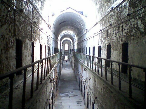 Inside cell block 7 at Eastern State Penitentiary in Philadelphia.Eerie!