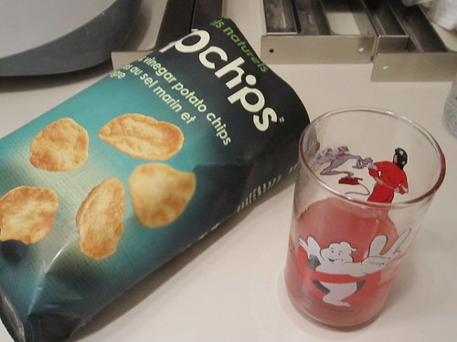 Pop chips and tomato juice
