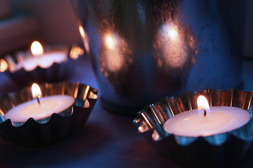 Candles on metallic mold 2