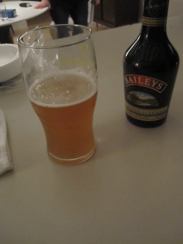 Beer, then a Bailey's (a gift from Marc-Henri)