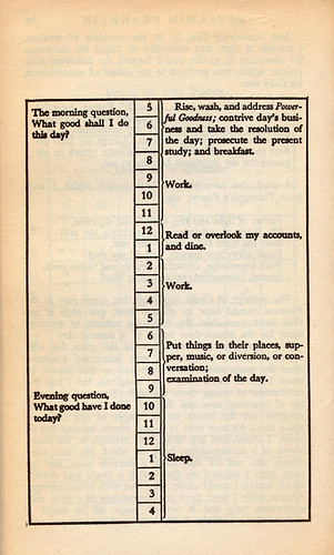 Benjamin Franklin's daily schedule