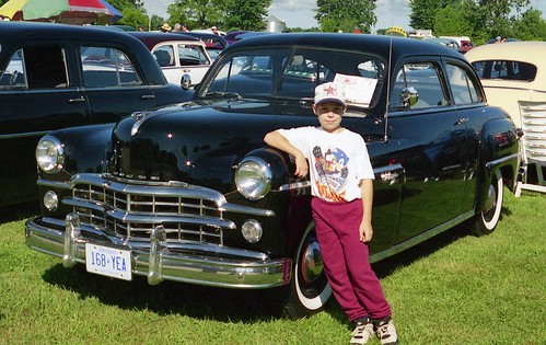 1949 Dodge Wayfarer. With a young proud owner.