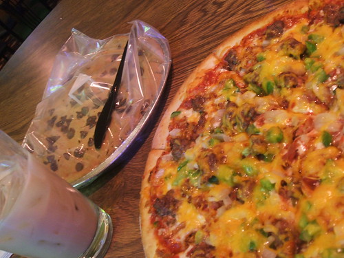 Pizza, cookie, white russian