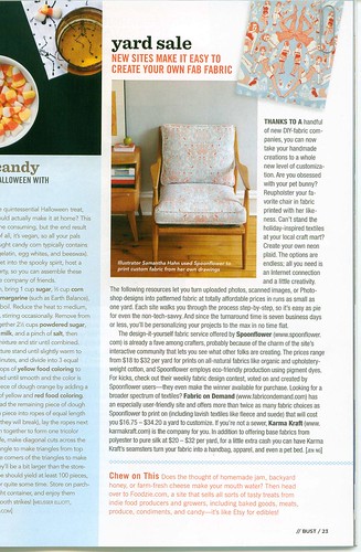 My fabric design/chair in Bust Magazine