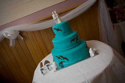 Check out the groom and bunny cake topper We were on a strict budget