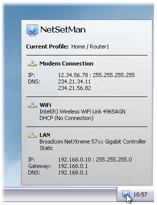 NetSetMan - легкое переключение между сетевыми подключениями