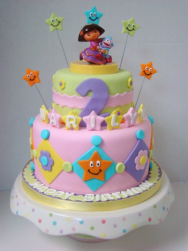 birthday cake photo. Fiesta Dora irthday cake