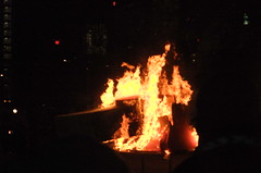Solstice falling fire sculpture