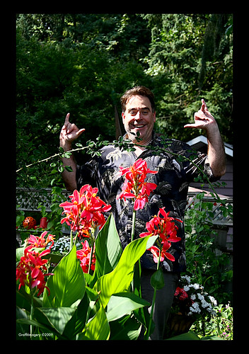 Happy August from my garden!!!...Steve  getting into the spirit by you.