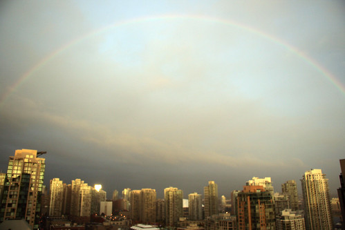 Rainbow over Yaletown on October 14, 2009