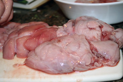 Raw veal sweetbreads