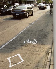 citizen-painted bike lane in Toronto (by: Martin Geis for Good Magazine via Design Public)