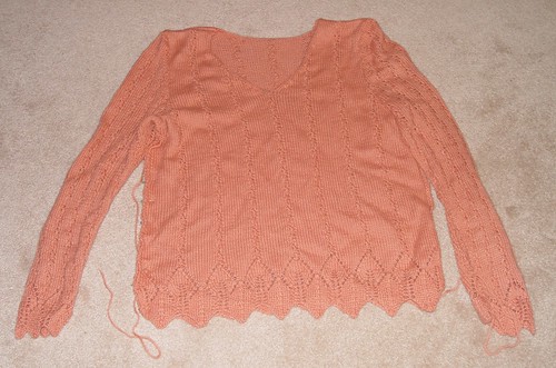 mom's sweater, during seaming
