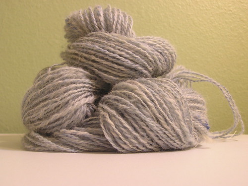 Blue alpaca/wool yarn