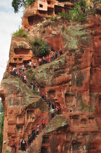 Stairs to Giant Buddha in Leshan