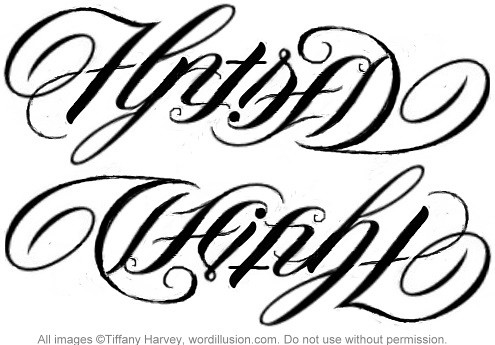 ambigrams tattoos. quot;Hatredquot; amp; quot;Weightquot; Ambigram