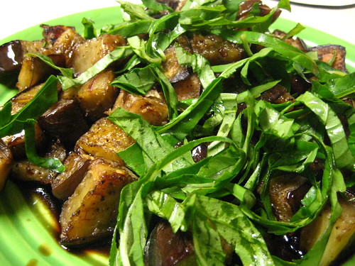 roasted eggplant with basil