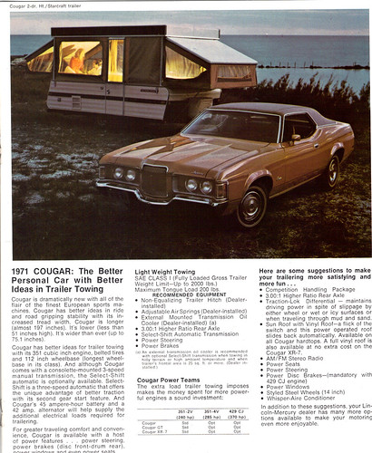 1971 Mercury Cougar with Starcraft PopUp Trailer by coconv