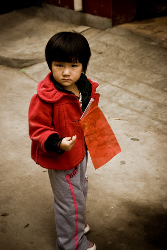 Little Girl with Flag