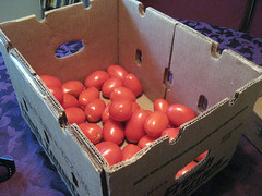 box of roma tomatoes